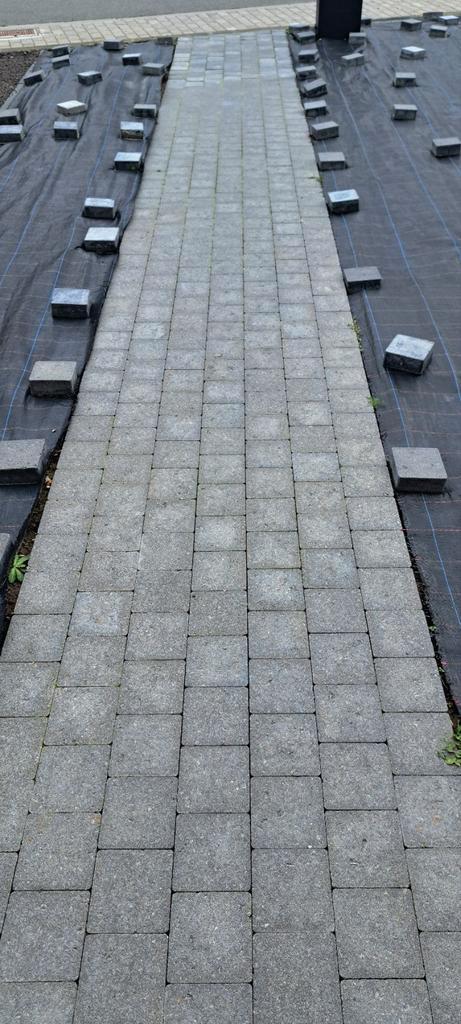 21,6 vierkante meter klinkers Samba In-line 15/15/6 zwart, Jardin & Terrasse, Pavé & Dalles, Comme neuf, Briques, Béton, 10 m²² ou plus