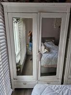 Witte kledingskast met spiegels., Antiek en Kunst, Antiek | Meubels | Kasten, Ophalen