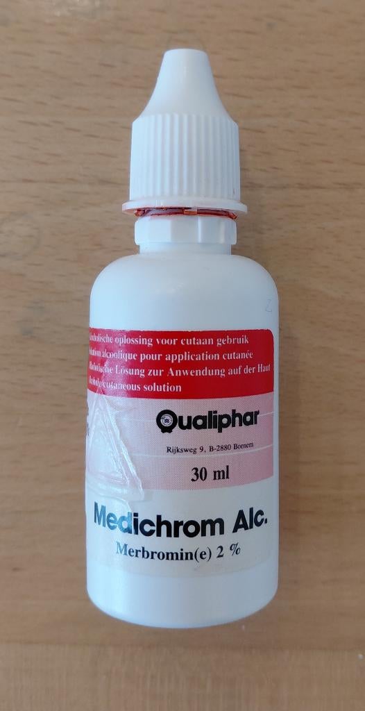 ZOEK MERCUROCHROME fles met desinfectiemiddel, Verzenden, Zo goed als nieuw