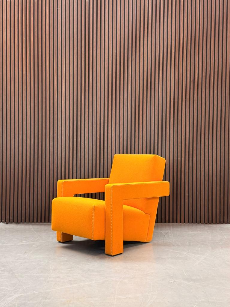 Cassina Utrecht fauteuil - Gerrit Thomas Rietveld - Oranje, Antiquités & Art, Antiquités | Meubles | Chaises & Canapés, Enlèvement ou Envoi
