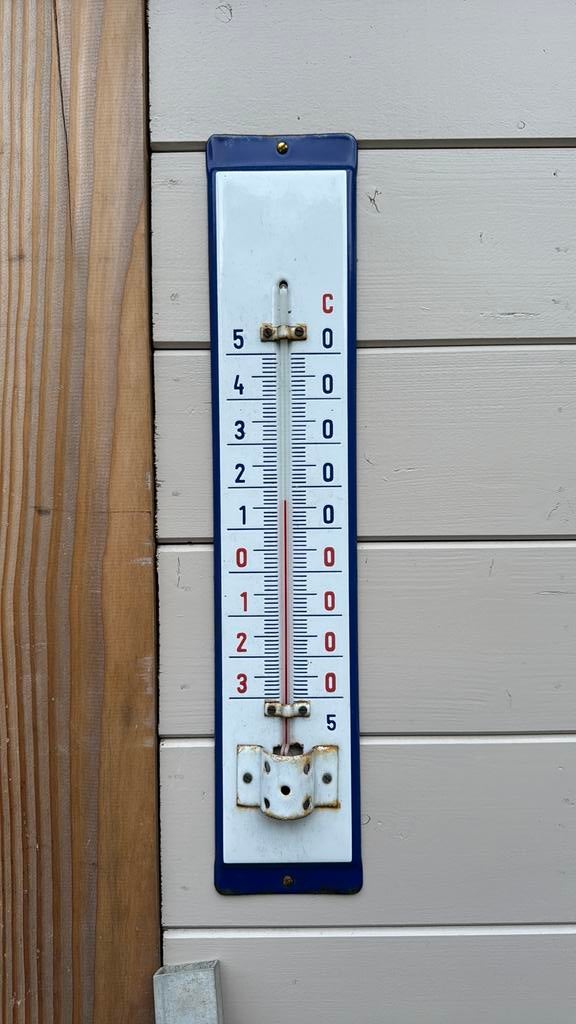 Thermometer emaille, Ophalen, Zo goed als nieuw