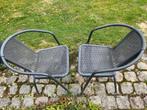 2 chaises  Arô en acier et plastique aspect rotin grises, Jardin & Terrasse, Enlèvement, Comme neuf, Plastique, Empilable