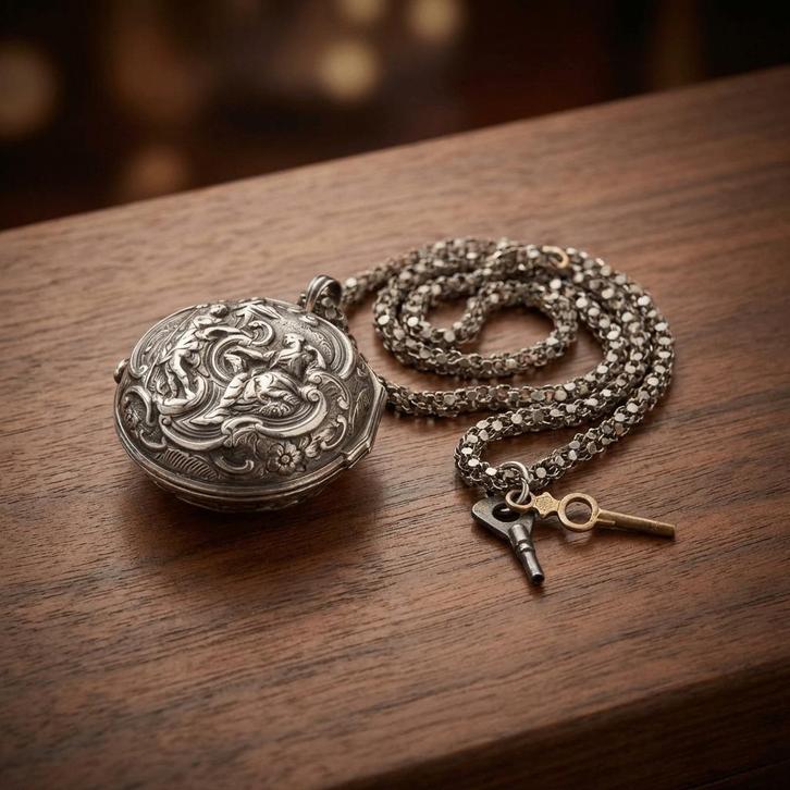 Rare Montre à Gousset "Oignon" en Argent Massif, Handtassen en Accessoires, Horloges | Antiek, Zakhorloge, Overige merken, Zilver