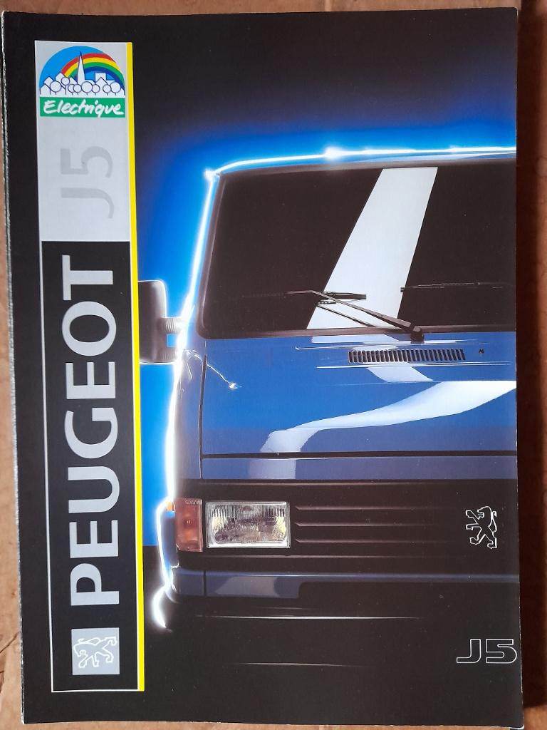 Transporteur électrique Peugeot J5, Brochure modèle 1992, Envoi, Utilisé, Peugeot