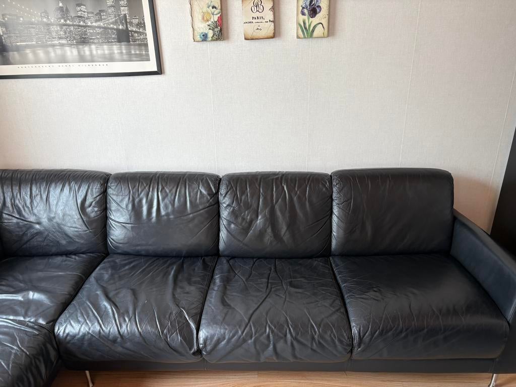 Lederen zetel te koop, Ophalen, Gebruikt, Hoekbank, Leer