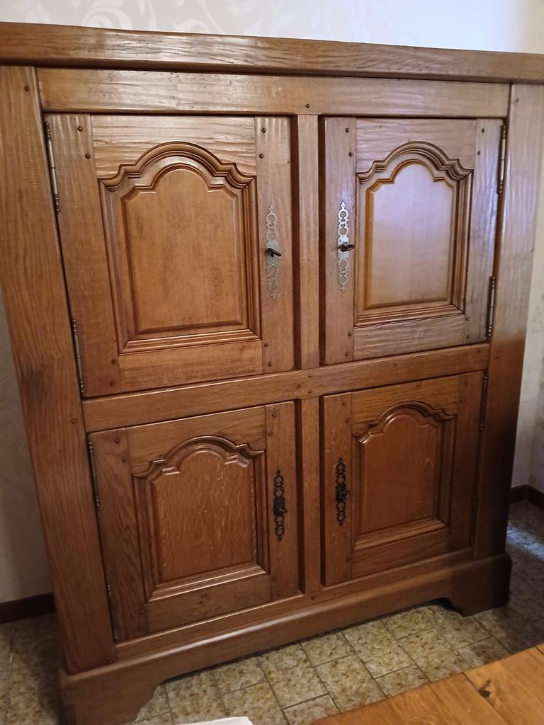 Landelijke echt eiken eetplaats, Ophalen, Gebruikt, Landelijke stijl, 4 tot 6 stoelen