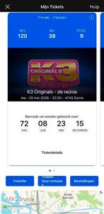 2 tickets k3 orginals AFAS Dome België, Tickets & Billets, Événements & Festivals, Deux personnes