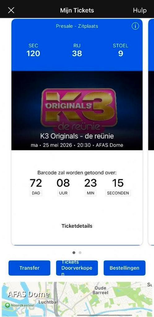 2 tickets k3 orginals AFAS Dome België, Tickets & Billets, Événements & Festivals, Deux personnes