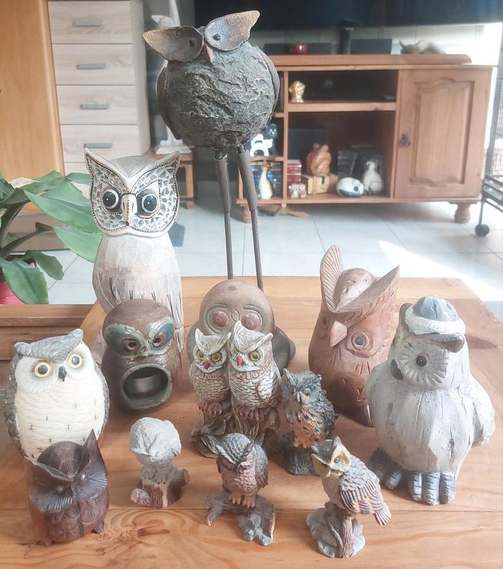 Verzameling beeldjes: Uiltjes, Verzamelen, Beelden en Beeldjes, Zo goed als nieuw, Dier, Ophalen of Verzenden