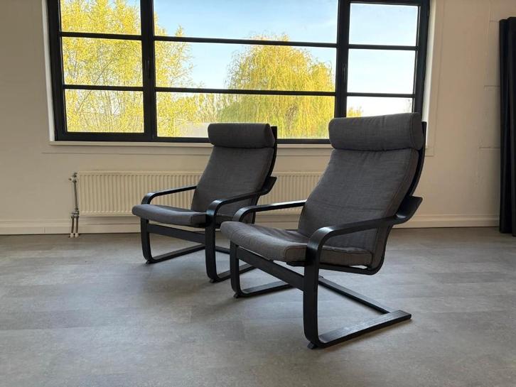 2 x Fauteuil IKEA POÄNG — état neuf, Maison & Meubles, Fauteuils, Comme neuf, Bois, Tissus, Enlèvement