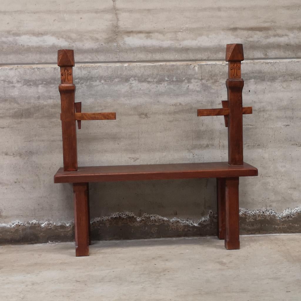 banc d'eglise flandres chene 1950, Antiquités & Art, Enlèvement