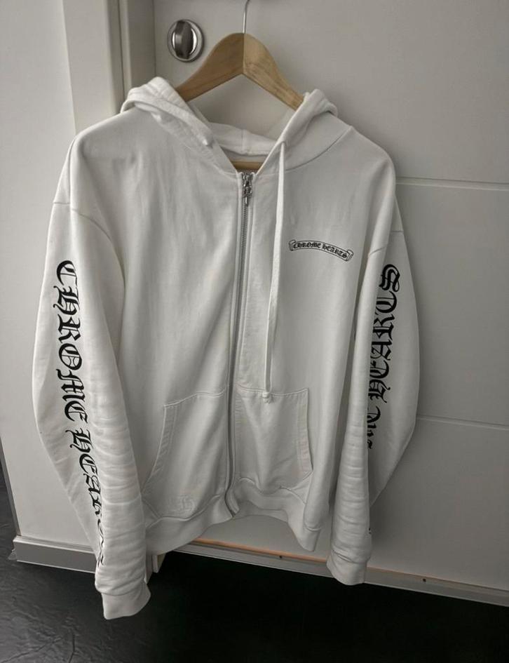 Chrome hearts witte zip up hoodie, Vêtements | Hommes, Pulls & Vestes, Comme neuf, Taille 48/50 (M), Blanc, Enlèvement ou Envoi