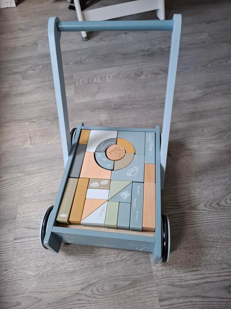 Loopwagen met houten puzzelblokjes merk little dutch, Ophalen