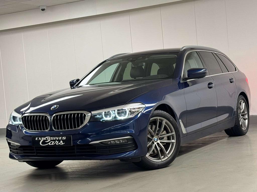 BMW 5 Serie 520 IA 184 CV TOURING AUTO GPS CUIR REG LED JA M, Auto's, BMW, Automaat, Gebruikt, 4 cilinders, Blauw