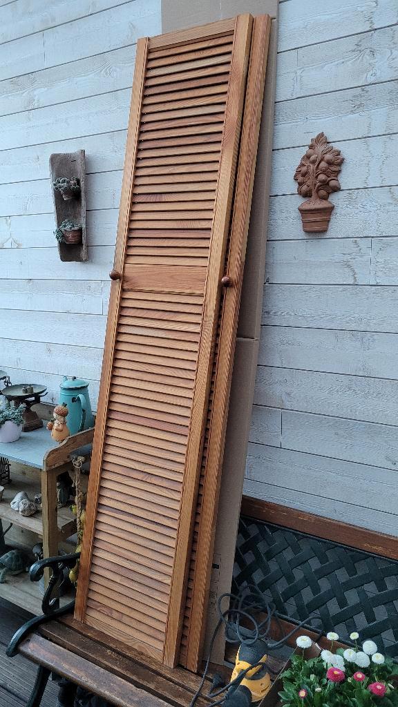 2 lange louvredeuren 1m92 x 40,8cm, Doe-het-zelf en Bouw, Deuren en Vliegenramen, Gebruikt, Overige typen, Minder dan 200 cm, Minder dan 80 cm