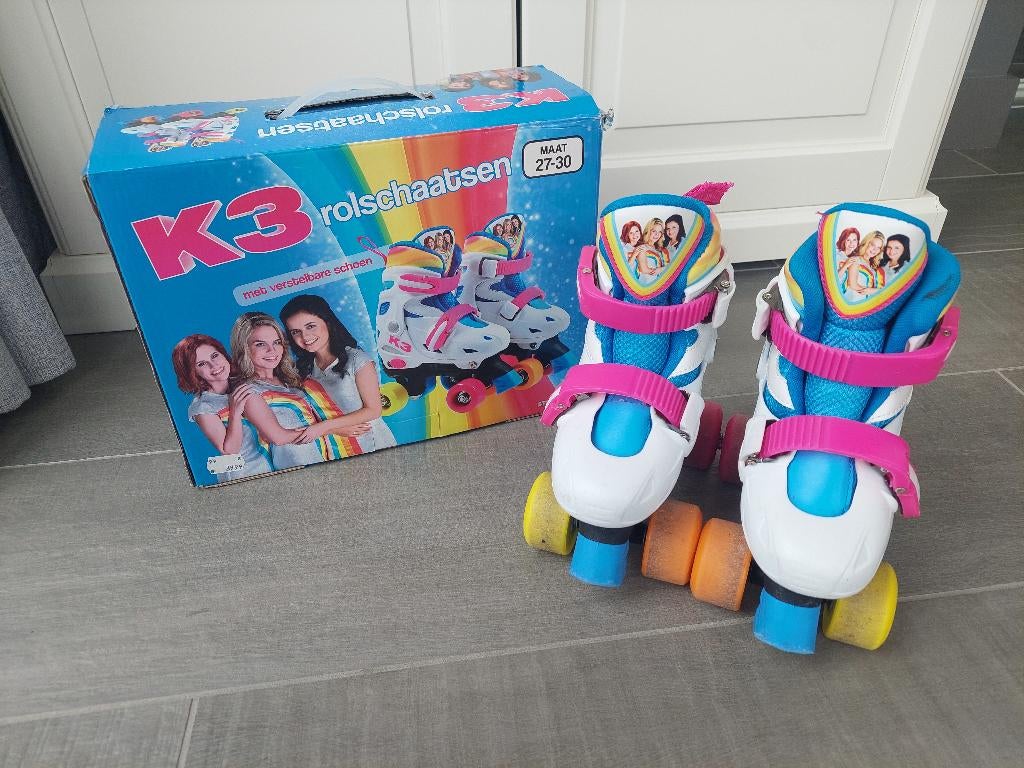 Eerste rolschaatsen kind maat 27-30 verstelbaar K3, Réglable, Utilisé, Enfants, Envoi