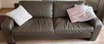 Lederen salon, 3-zit, 2-zit en 1-zit, Huis en Inrichting, Zetels | Zetels, Ophalen, Gebruikt, Rechte bank