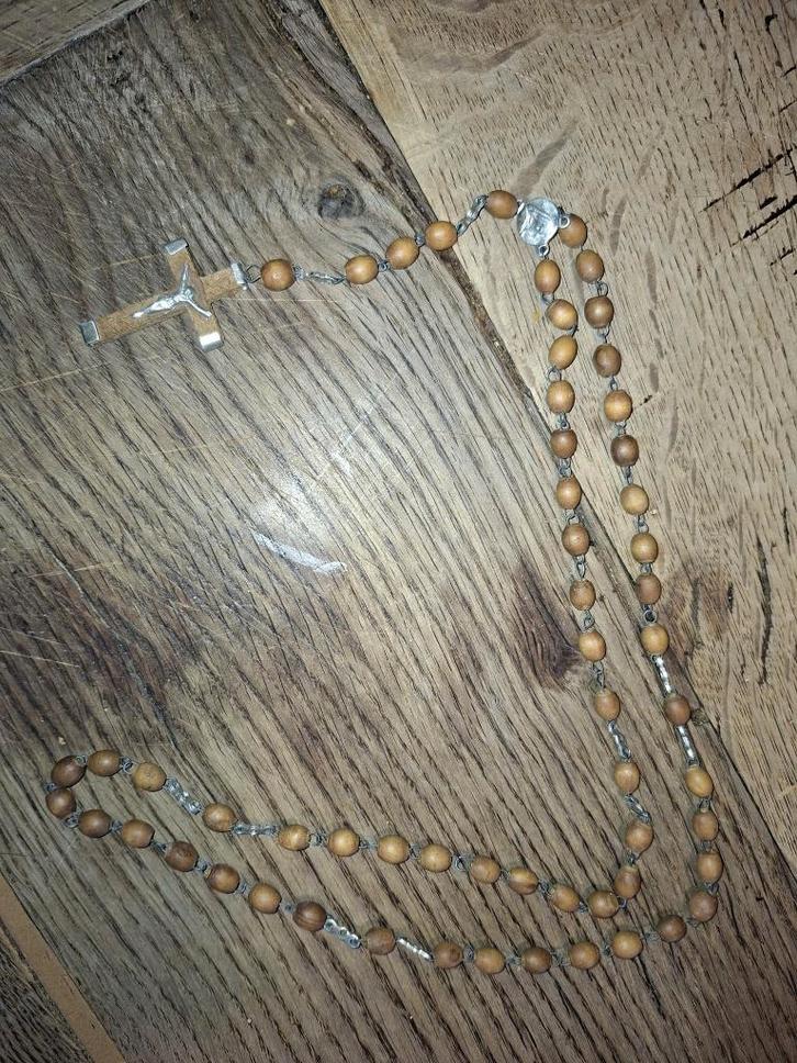 oude paternoster olijfhout Bethlehem, begin 1900, Antiquités & Art, Curiosités & Brocante, Enlèvement ou Envoi