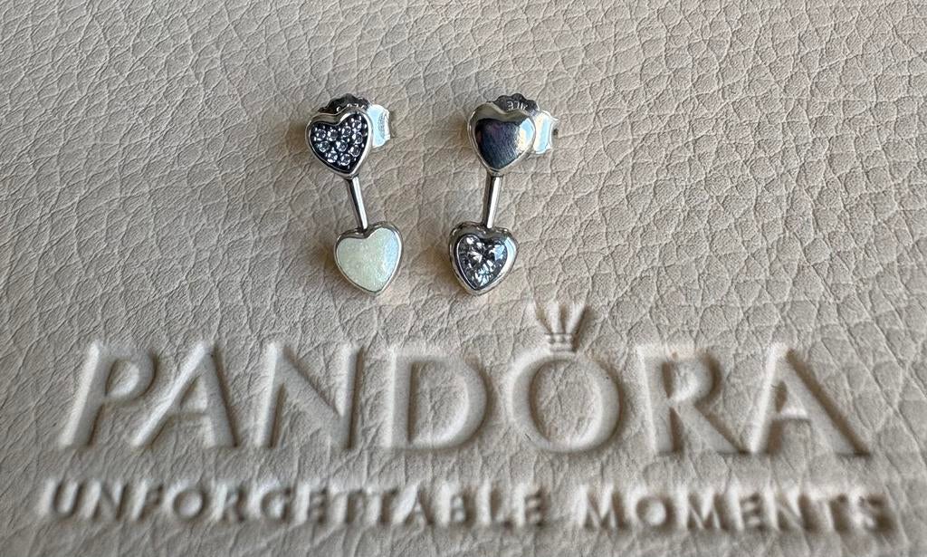 Pandora oorstekers, Bijoux, Sacs & Beauté, Boucles d'oreilles, Enlèvement ou Envoi, Avec strass, Argent, Argent