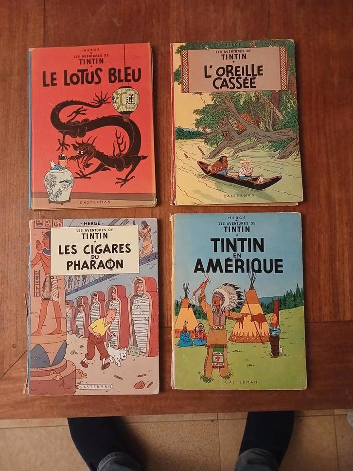4 BD ancienne Tintin 3 B35 et 1 B41, Livres, BD, Utilisé, Plusieurs BD, Enlèvement ou Envoi
