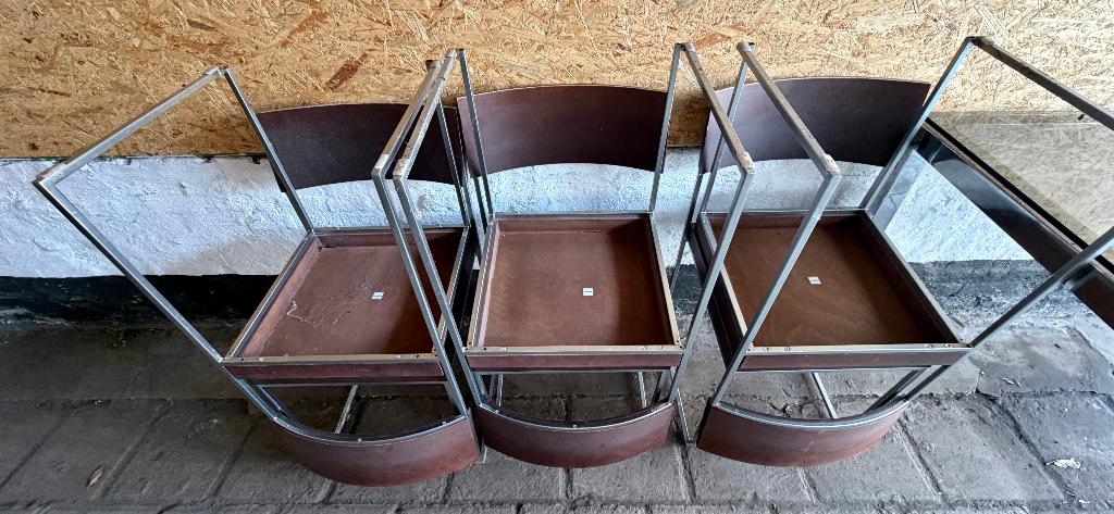 chaises de table à manger design - La Palma - 6 pièces, Maison & Meubles, Chaises, Utilisé, Bois, Métal, Brun, Enlèvement