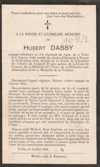 Tué Hubert Dassy (1914-1918), Enlèvement