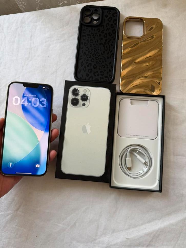 IPhone 13 Pro Max 128gb, Télécoms, Téléphonie mobile | Apple iPhone, Comme neuf, iPhone 13 Pro Max, Blanc, Enlèvement