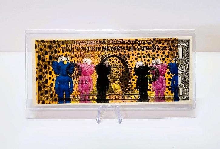 Kusama Yayoi - KAWS - Death NYC 1 Dollar - Pop art -A/P, Antiek en Kunst, Kunst | Litho's en Zeefdrukken, Ophalen of Verzenden