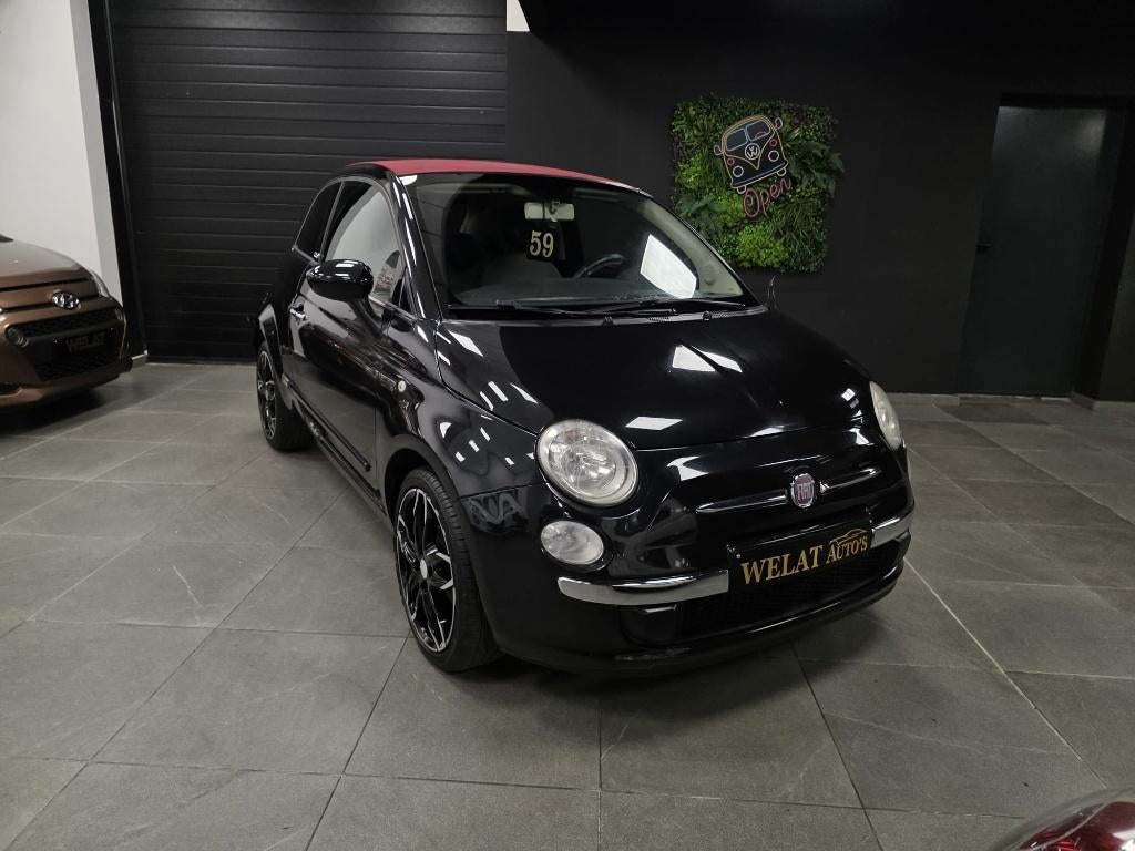 FIAT 500C TURBO BENZINE/2012/CABRİO/TOPSTAAT, Auto's, Bluetooth, Euro 5, Zwart, Zwart