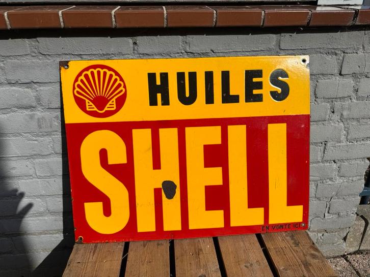 Oud origineel SHELL emaille reclamebord, Verzamelen, Merken en Reclamevoorwerpen, Gebruikt, Reclamebord, Ophalen