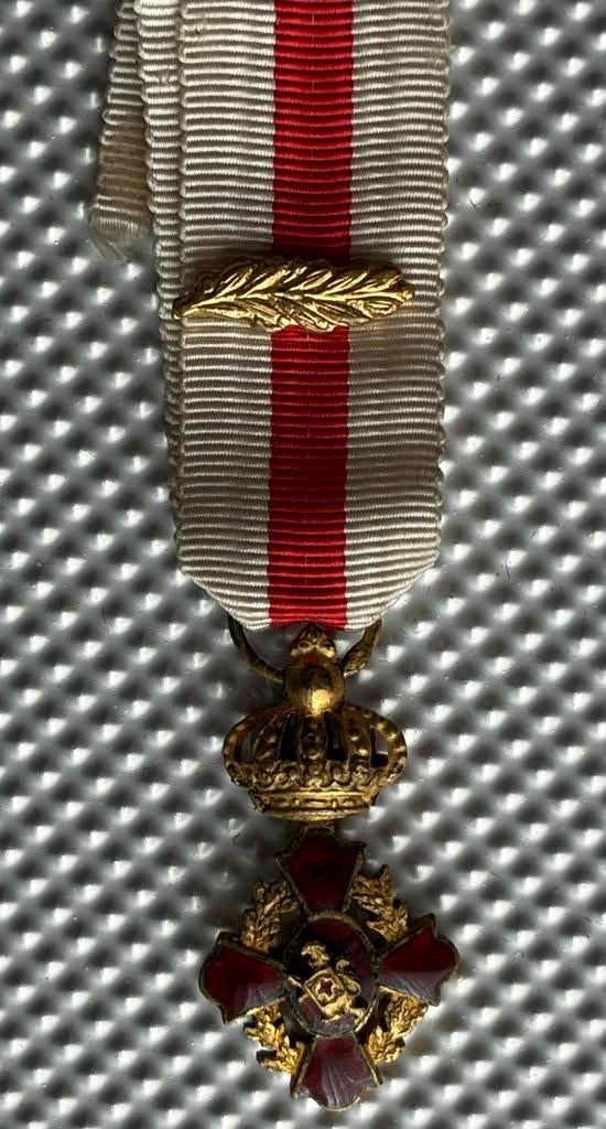 Gouden Mini medaille militair bloedgever, Enlèvement ou Envoi, Armée de terre, Ruban, Médaille ou Ailes