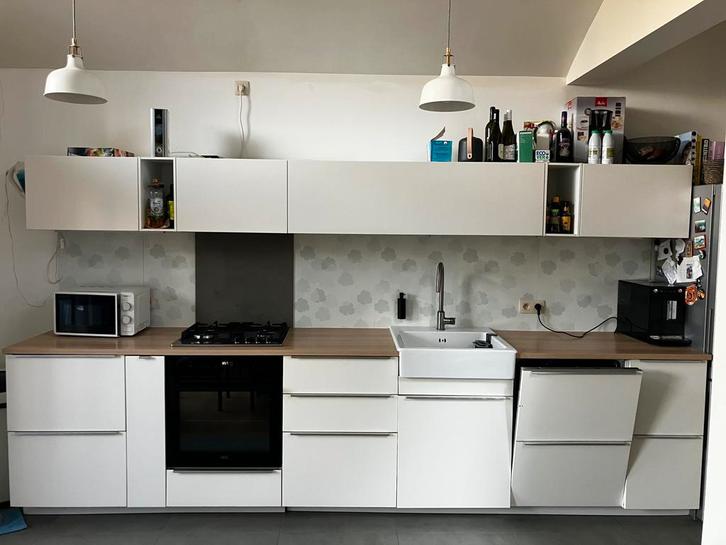 Gratis keuken! Ophalen 9 of 10 april, Huis en Inrichting, Keuken | Complete keukens, Gebruikt, Enkelwandige keuken, Wit, Hout