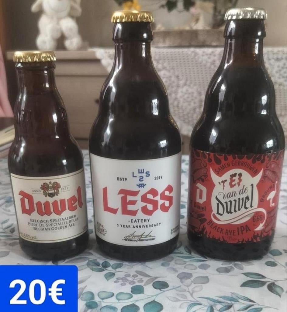 DUVEL-flesjes -> LESS + de 25cl + 't EI van de Duvel, Ophalen of Verzenden, Zo goed als nieuw, Flesje(s), Duvel