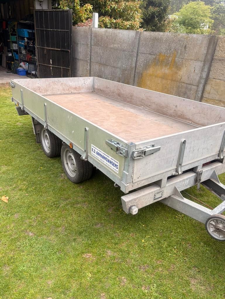 Kipper Aanhangwagen geremde dubbelas 2700 kg 3.25m x1.75 m, Auto diversen, Aanhangers en Bagagewagens, Zo goed als nieuw, Ophalen