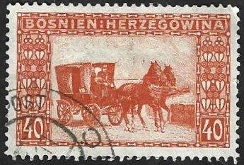 1 Postzegel Oostenrijk-Hongarije - Bosnië en Herzegovina, Ophalen of Verzenden, Overige landen, Gestempeld