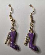 Oorbellen „Paarse pumps”, Handtassen en Accessoires, Oorbellen, Hangers, Verzenden, Paars, Nieuw