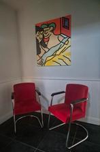 2 x Dutch Originals Gispen 413, Maison & Meubles, Enlèvement, Rouge