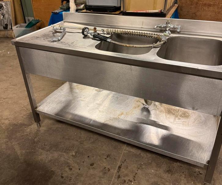 RVS Dubbele Spoelbak – Professionele kwaliteit, Doe-het-zelf en Bouw, Sanitair, Inox, Ophalen of Verzenden