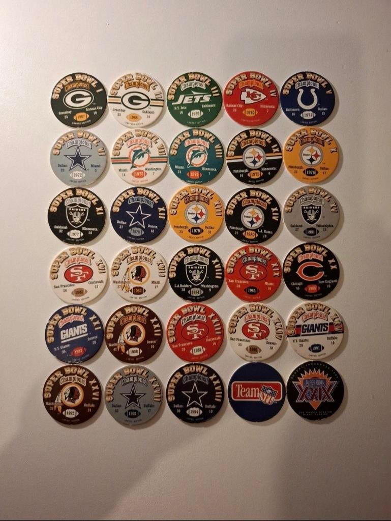 Super Bowl POG set compleet, Collections, Pièces de caddie, Enlèvement ou Envoi
