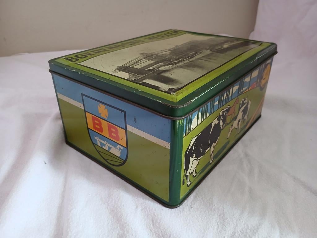 BB blikken doos met foto van kade in MERXEM, Verzamelen, Ophalen, Gebruikt, Overige, Overige merken