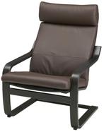 Stoel Ikea Poang bruin leer, Comme neuf, Brun, Enlèvement, Une