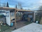 overkaping in hout 5mx3m met afdakzeil, Jardin & Terrasse, Enlèvement, Utilisé