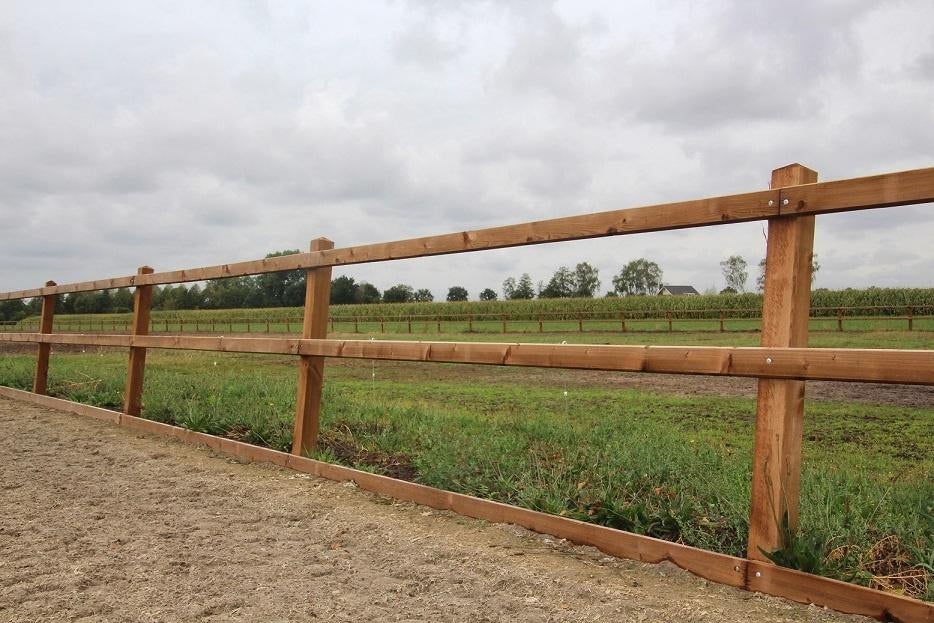 23. Houten hekwerk | hekwerken | paarden omheining, Weidegang, 4 paarden of pony's of meer