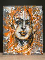 Origineel abstract schilderij dame Mk Art, Ophalen of Verzenden