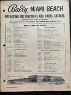 BALLY BINGO  BINGO MIAMI BEACH  MANUAL + SCHEMATIC, Ophalen of Verzenden, Zo goed als nieuw