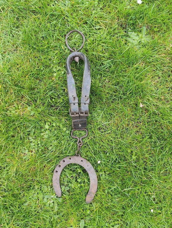 Ancien Élément de Trait Articulé - Cuir & Fer à Cheval, Animaux & Accessoires, Chevaux & Poneys | Brides & Harnachement, Utilisé