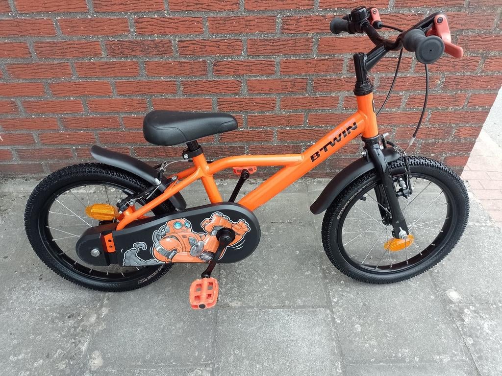 A vendre vélo garçon b'twin robot de 16 pouces, Frein sur jante, Stabilisateurs, B'twin decathlon, Enlèvement