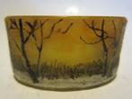Verre camée miniature Daum Nancy paysage enneigé, Envoi