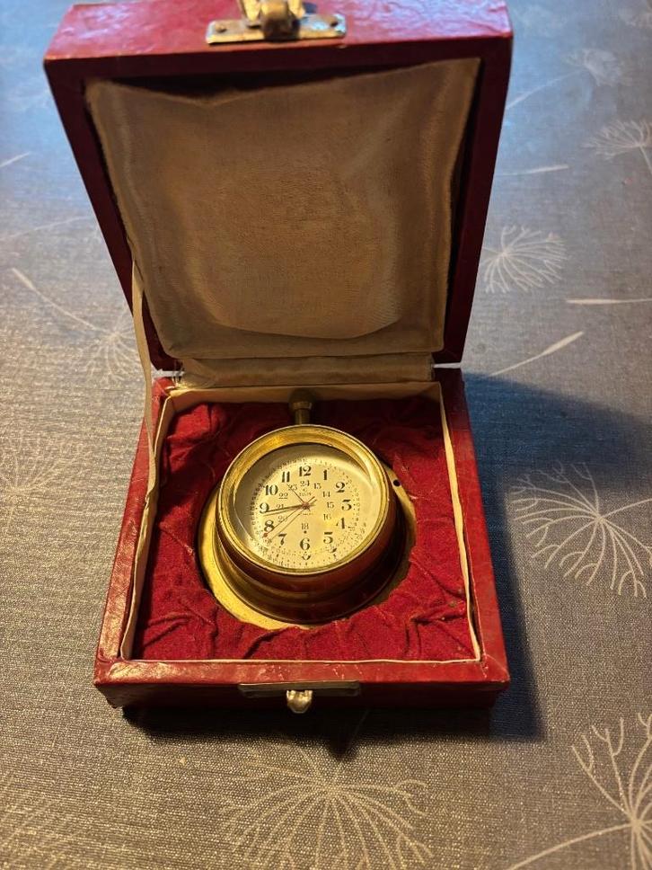 Horloge de voyage Elgin – État exceptionnel avec écrin, Antiek en Kunst, Antiek | Klokken, Ophalen