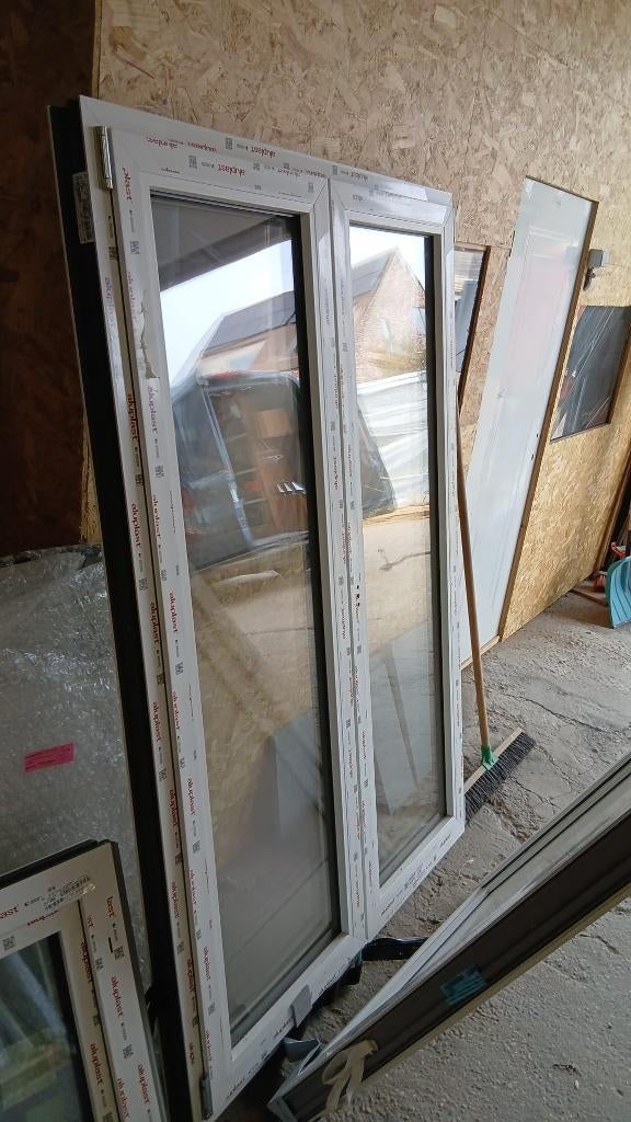PVC Raam wit, Neuf, 160 cm ou plus, Fenêtre de façade ou Vitre, Enlèvement